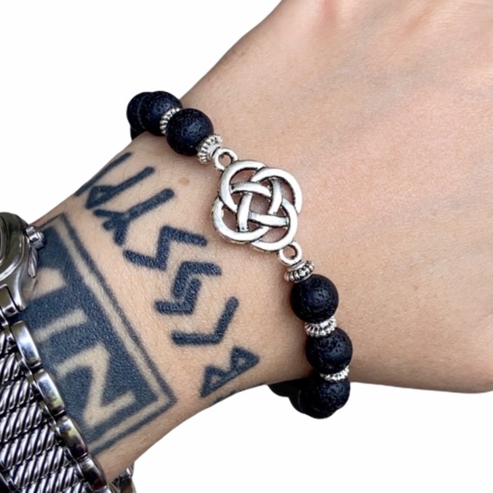 Celtic knot irish lava rock oil diffuser bracelet